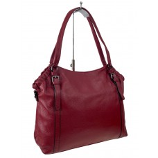 На фото 1 - Женская сумка  из натуральной кожи, цвет бордово красный