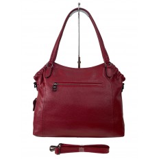 На фото 3 - Женская сумка  из натуральной кожи, цвет бордово красный