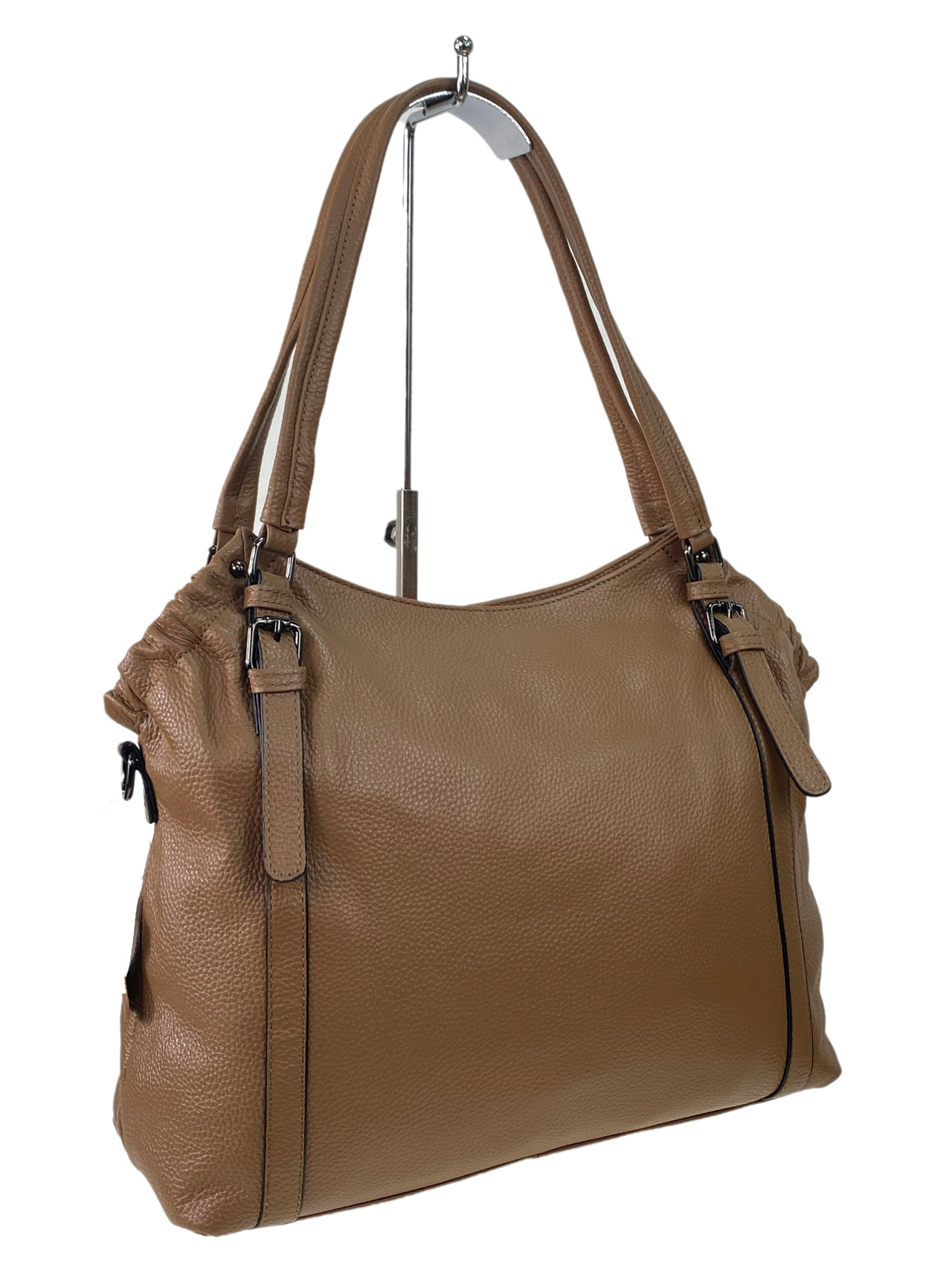 На фото 1 - Женская сумка  из натуральной кожи, цвет коричневый