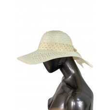 На фото 1 - Летняя женская соломенная шляпа, цвет молочный