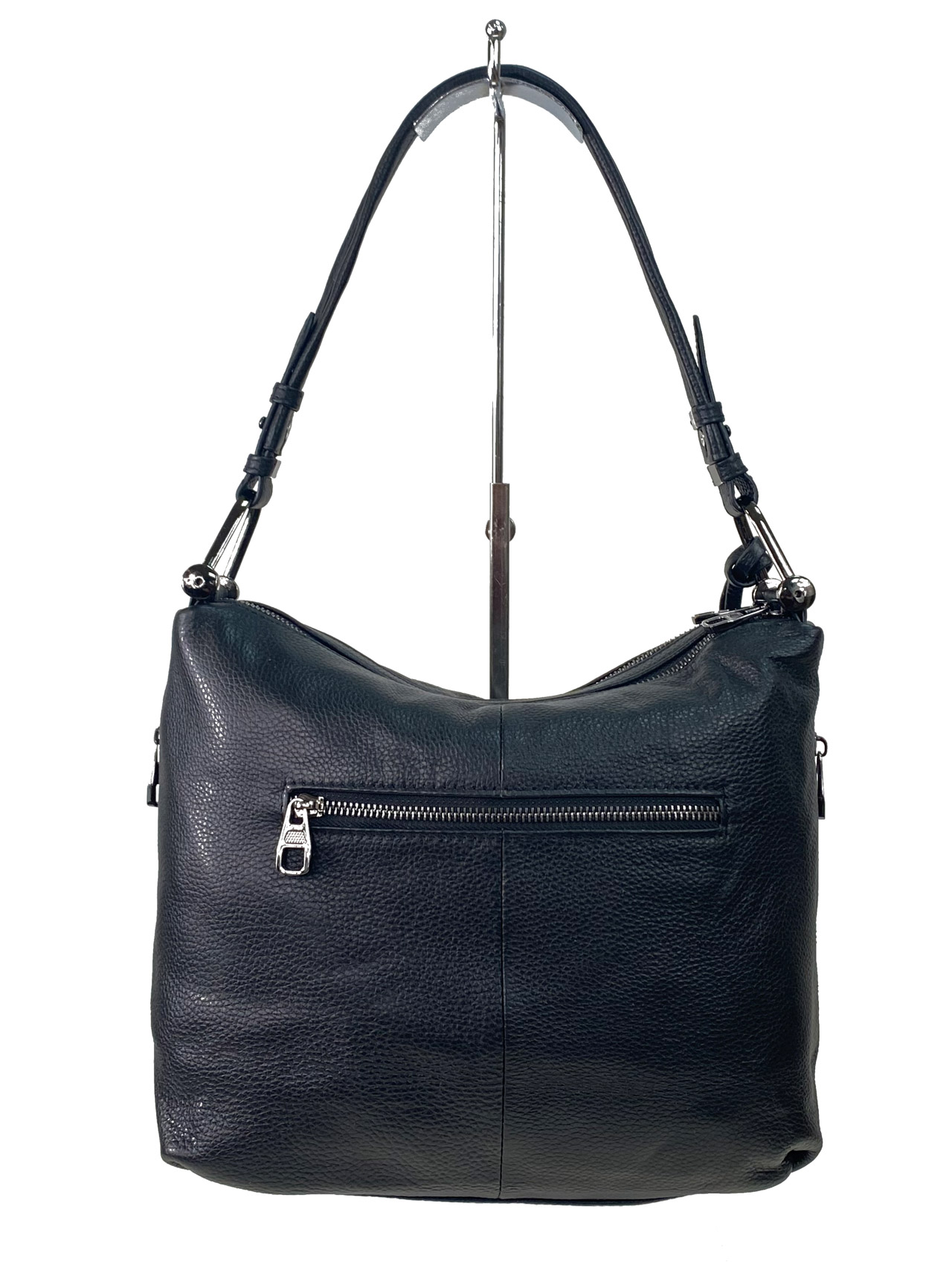 На фото 3 - Женская сумка из натуральной кожи, цвет черный
