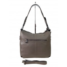 На фото 3 - Женская сумка из натуральной кожи, цвет бежево-серый