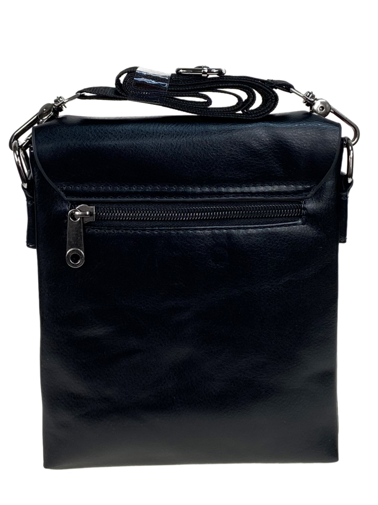 На фото 2 - Мужская сумка-планшет из экокожи, цвет черный