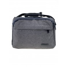 На фото 2 - Мужская сумка  из текстиля, цвет серый