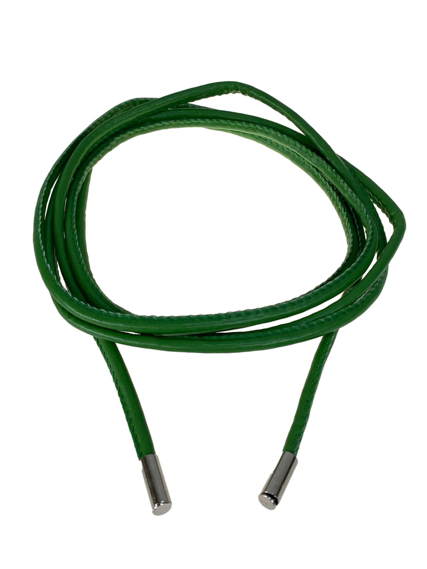 На фото 1 - Пояс шнурок из искусственной кожи,  зеленый