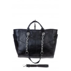 На фото 2 -  Женская классическая сумка из искусственной кожи, цвет черный