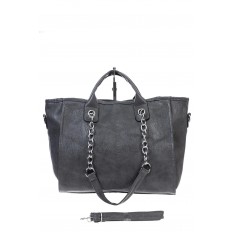 На фото 2 -  Женская классическая сумка из искусственной кожи, цвет серый