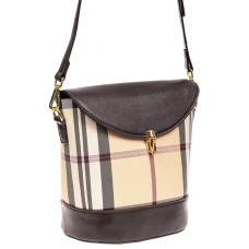 На фото 1 - Женская сумка из кожзама сумка с клапаном, цвет коричневый