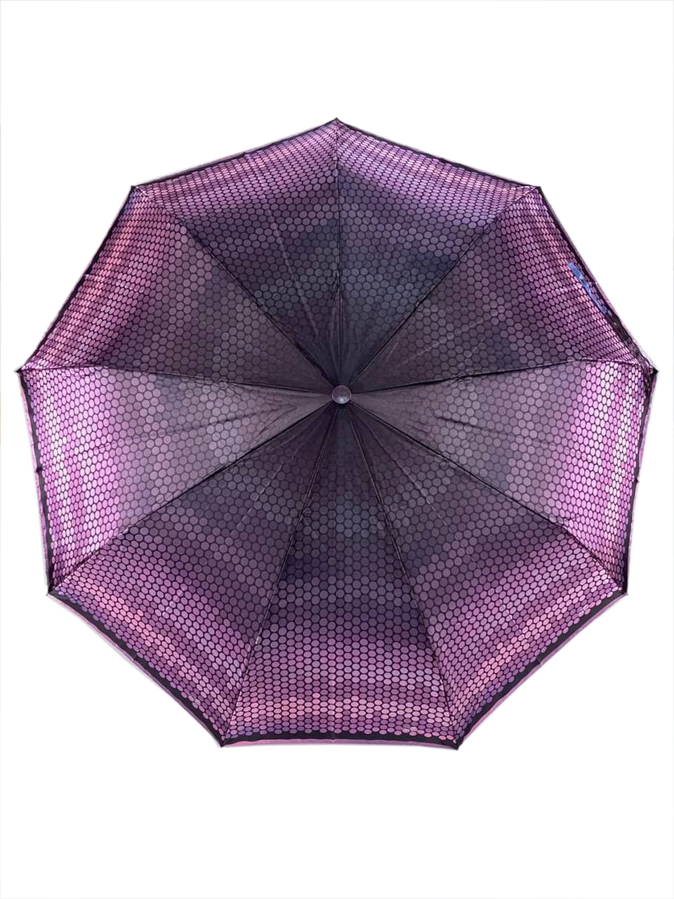 На фото 2 - Зонт-полуавтомат женский с принтом, цвет фиолетовый