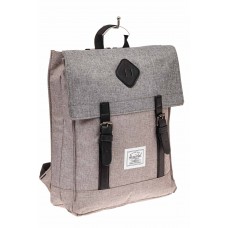 На фото 1 - Мужской рюкзак с клапаном, цвет серый