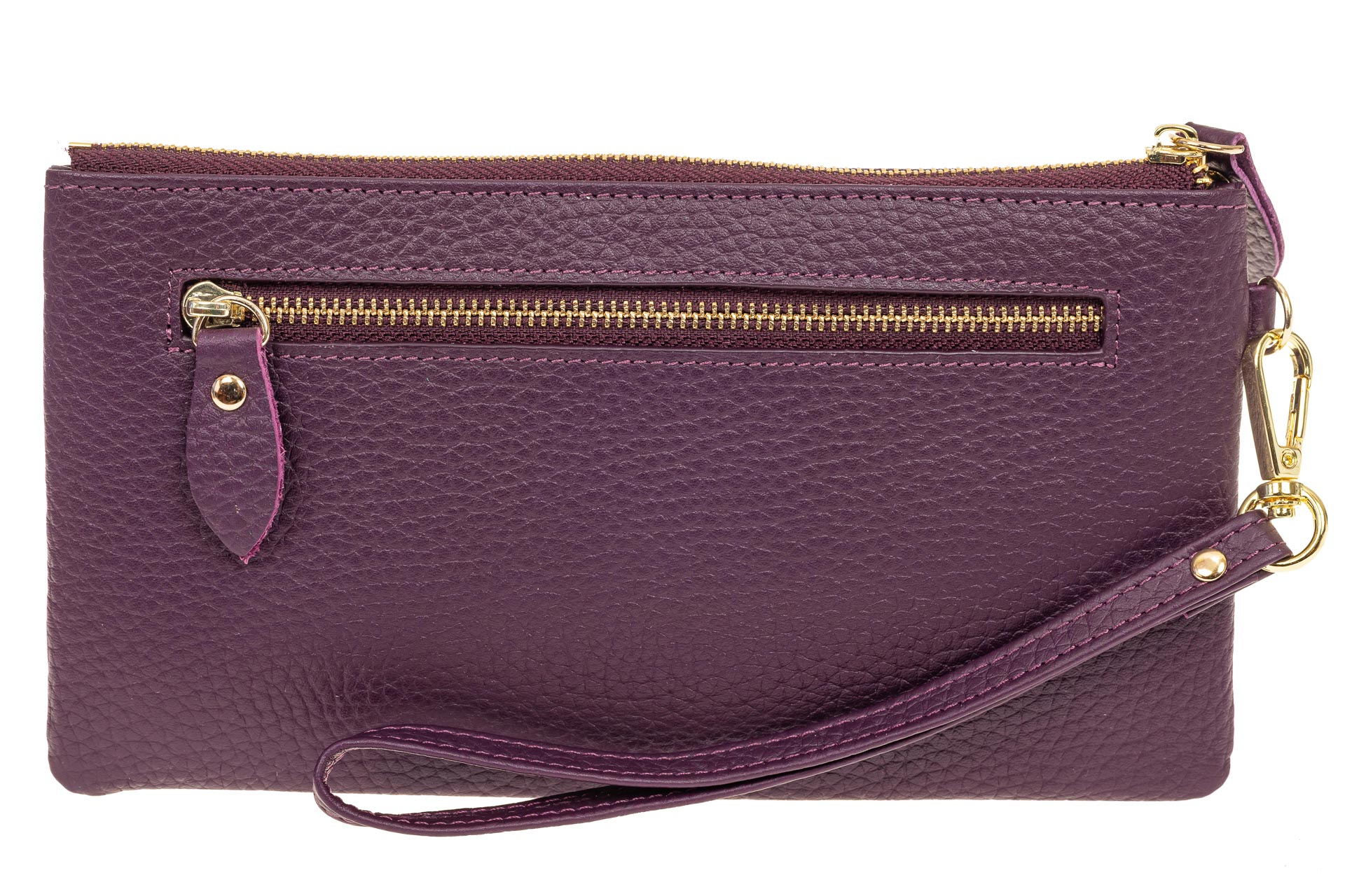 На фото 2 - Женский кошелек-клатч из натуральной кожи, цвет фиолетовый