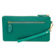 На фото 2 - Женский кошелек-клатч из натуральной кожи, цвет зеленый