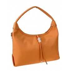 На фото 1 - Женская сумка из искусственной кожи, цвет оранжевый