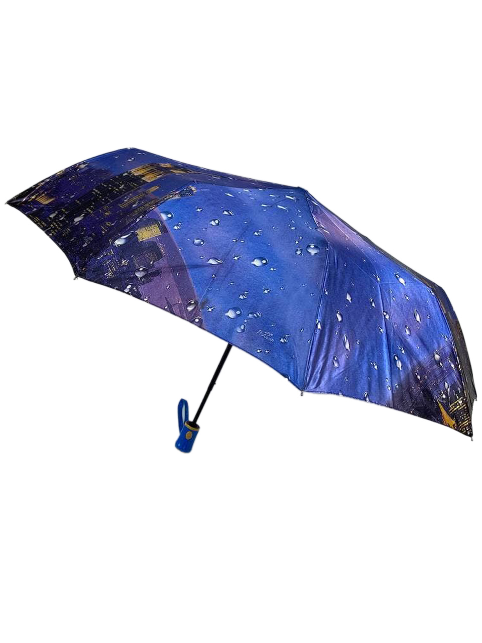 На фото 1 - Женский зонт полуавтомат с принтом 