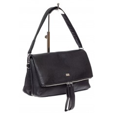 На фото 2 - Женская сумка багет из искусственной кожи, цвет чёрный