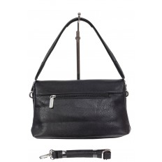 На фото 3 - Женская сумка багет из искусственной кожи, цвет чёрный