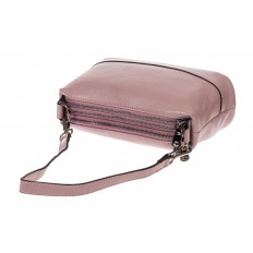 На фото 4 - Кожаная сумка багет, цвет розовый