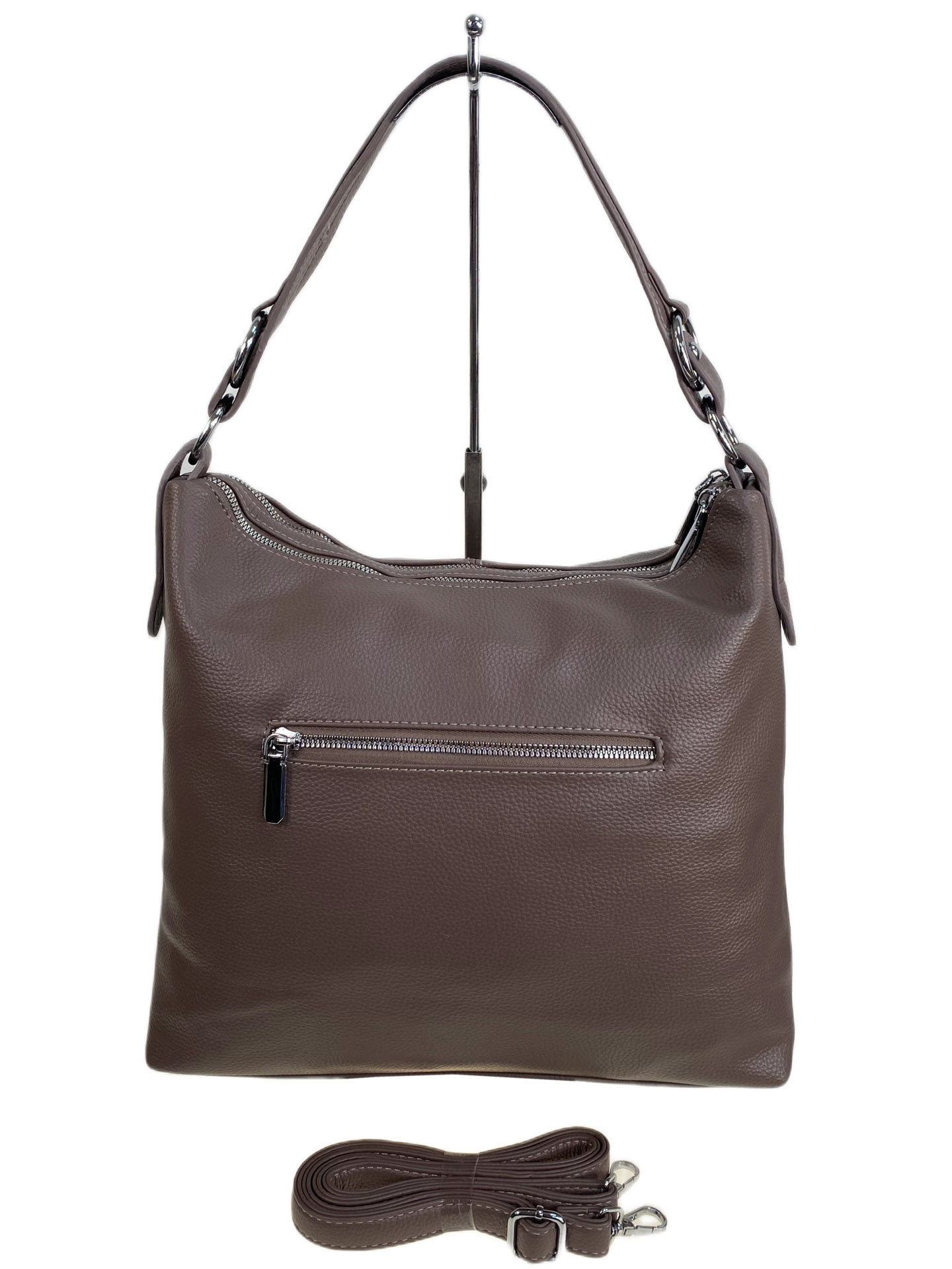 На фото 2 - Женская сумка из искусственной кожи, цвет пудра