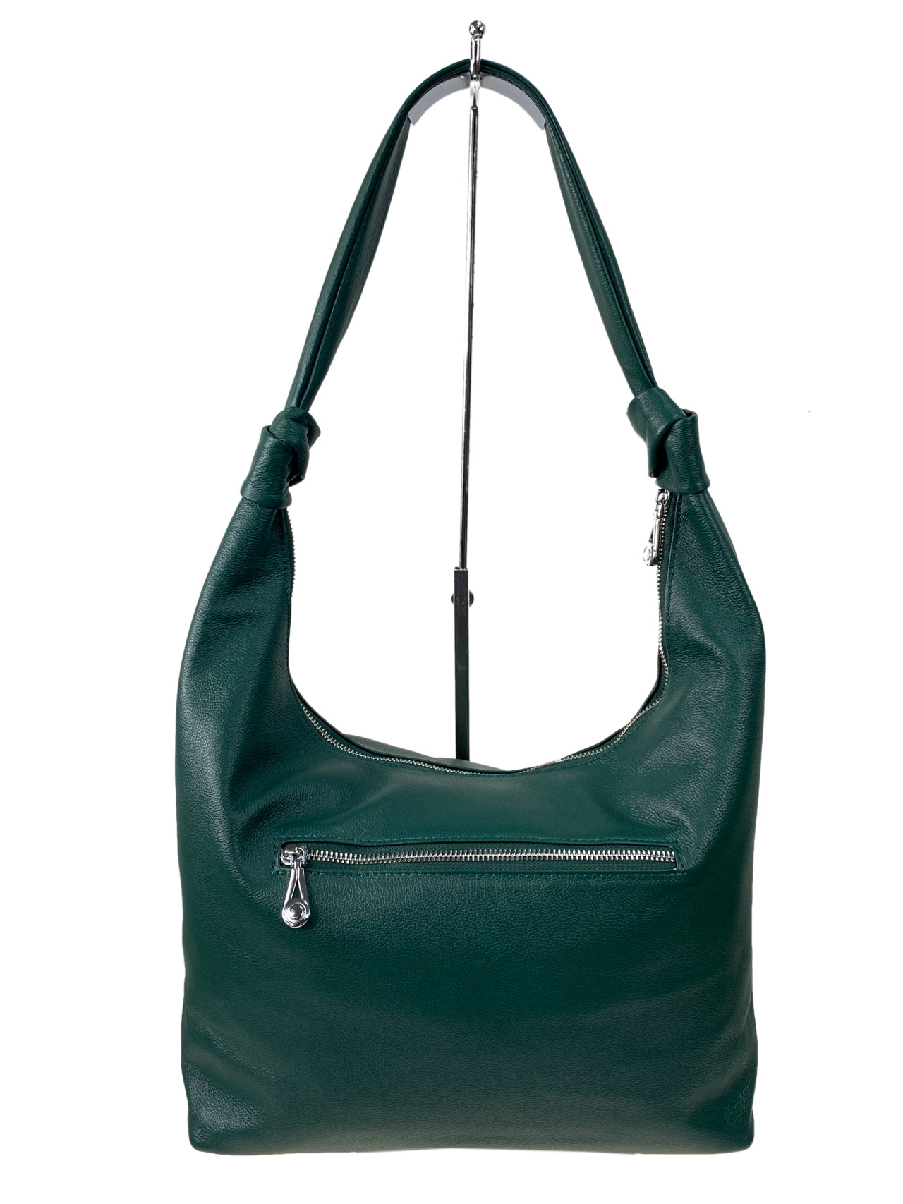 На фото 2 - Женская сумка  из натуральной кожи, цвет зеленый