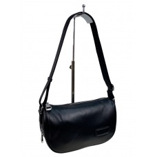На фото 1 - Женская сумка кросс боди из натуральной кожи, цвет черный 