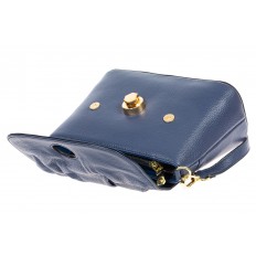 На фото 4 - Маленькая женская сумка с замком-вертушкой, цвет синий