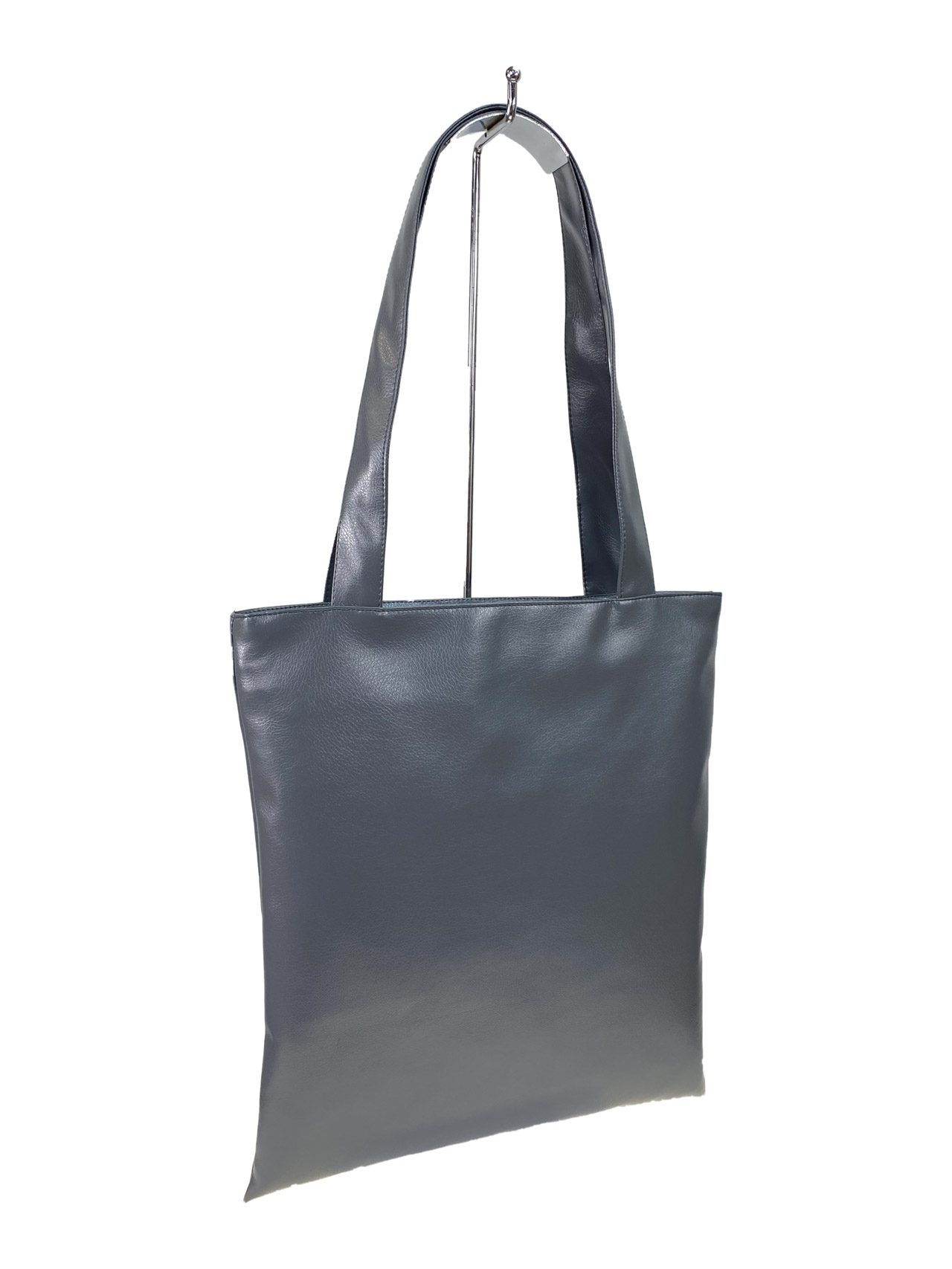 На фото 2 - Женская сумка шоппер из искусственной кожи, цвет графит 