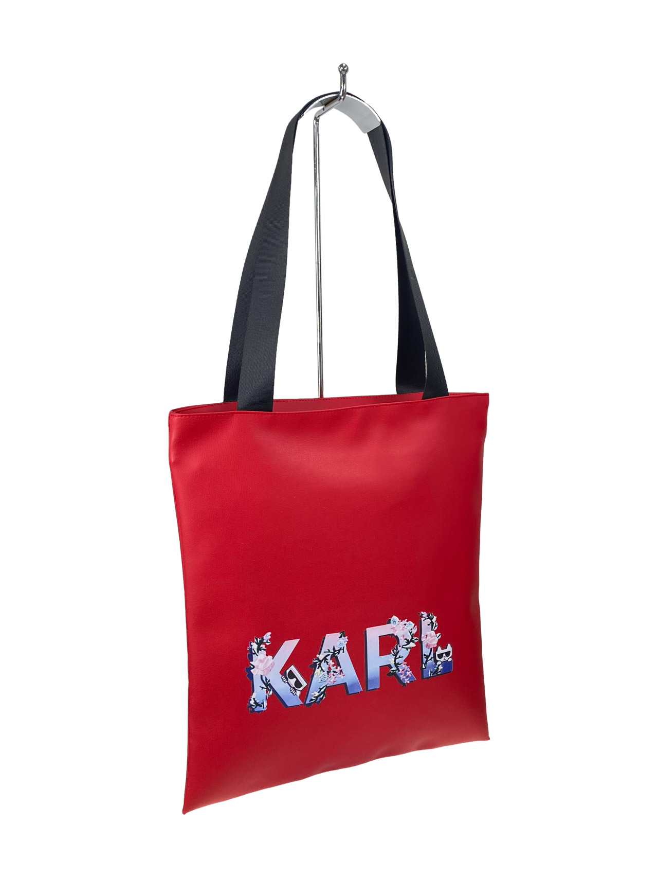 На фото 2 - Женская сумка шоппер из искусственной кожи, цвет красный