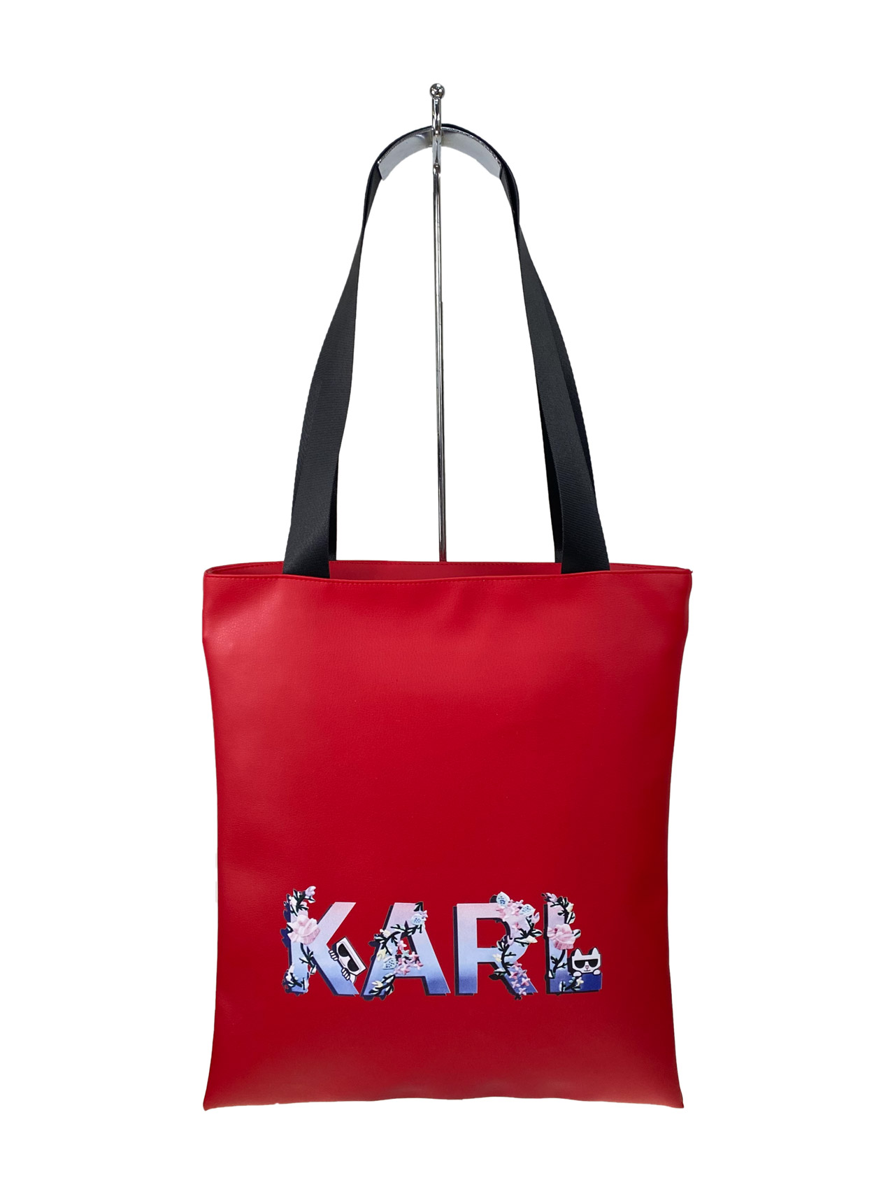 На фото 3 - Женская сумка шоппер из искусственной кожи, цвет красный