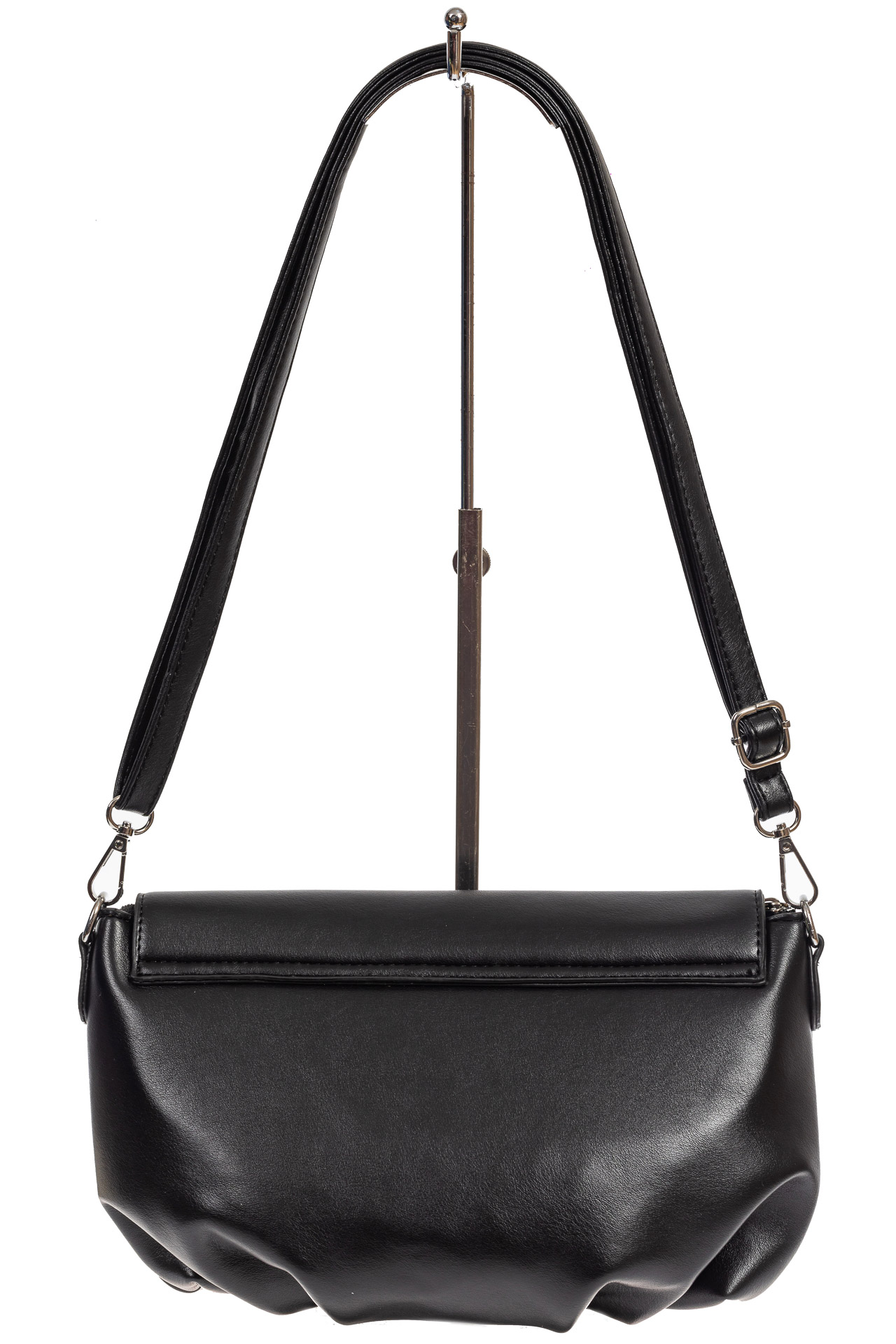 На фото 3 - Женская сумка-седло из искусственной кожи, цвет чёрный