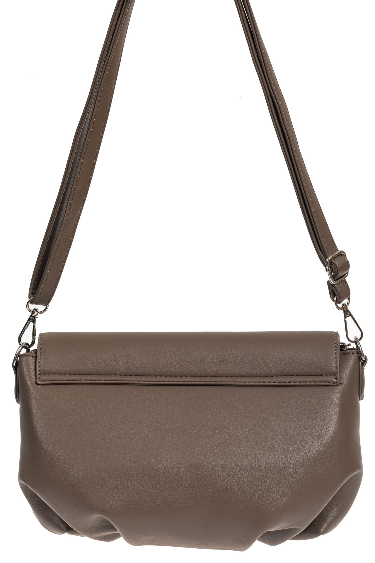 На фото 3 - Женская сумка-седло из искусственной кожи, цвет серый