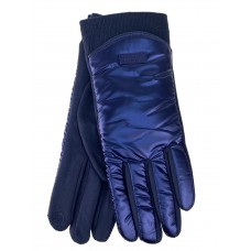 На фото 1 - Теплые женские перчатки, цвет синий металлик
