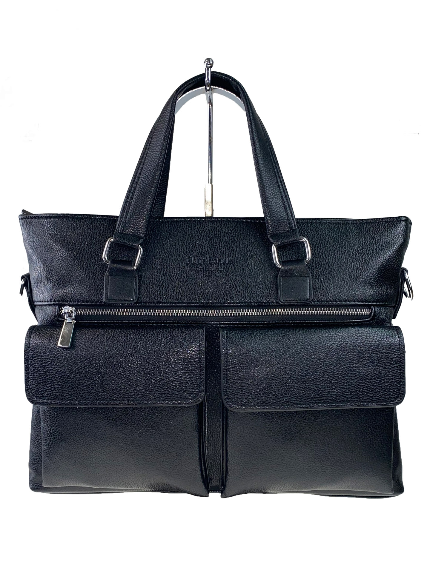 На фото 2 - Мужской портфель из экокожи, цвет чёрный