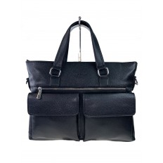На фото 2 - Мужской портфель из экокожи, цвет чёрный