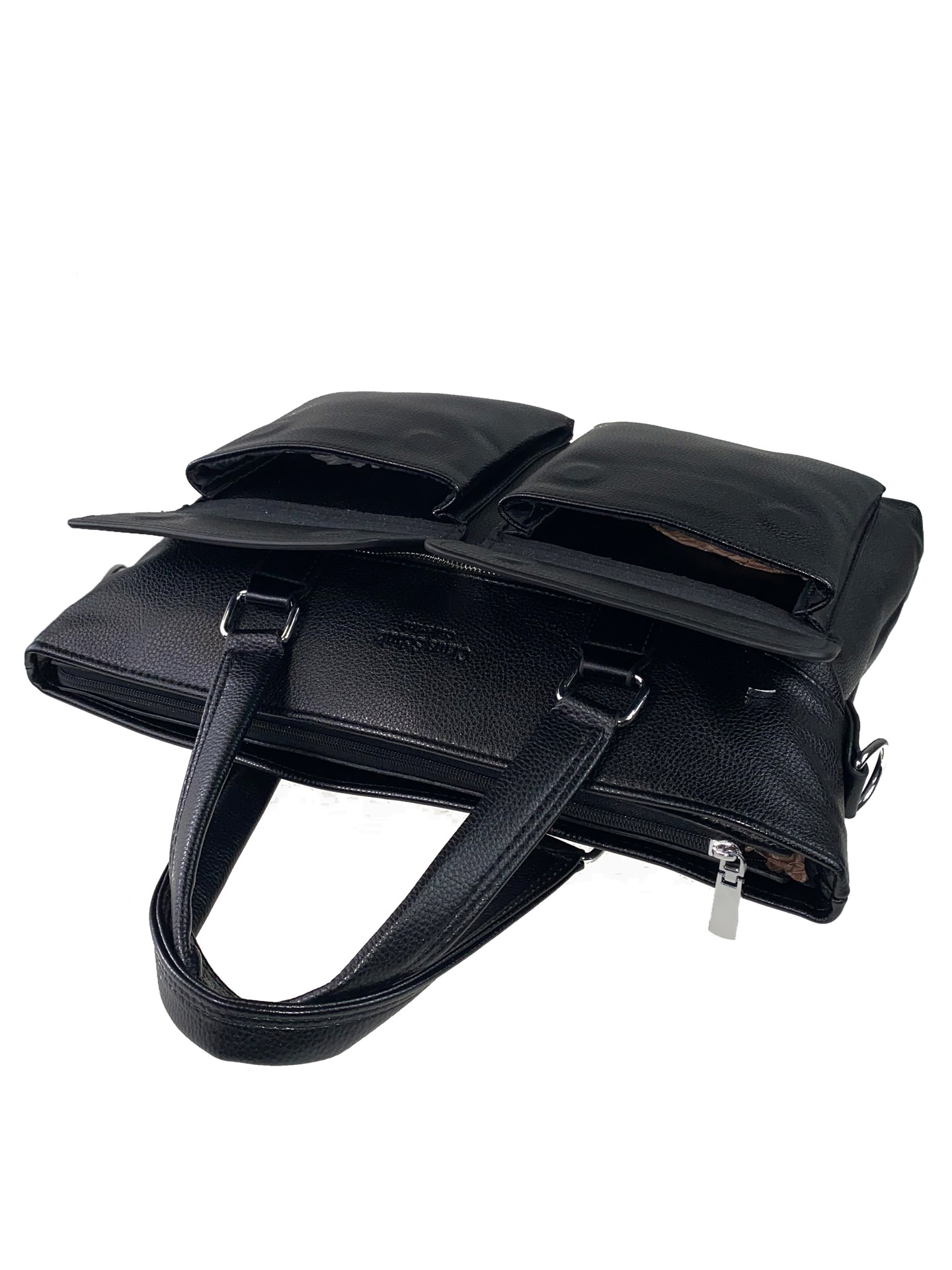 На фото 4 - Мужской портфель из экокожи, цвет чёрный