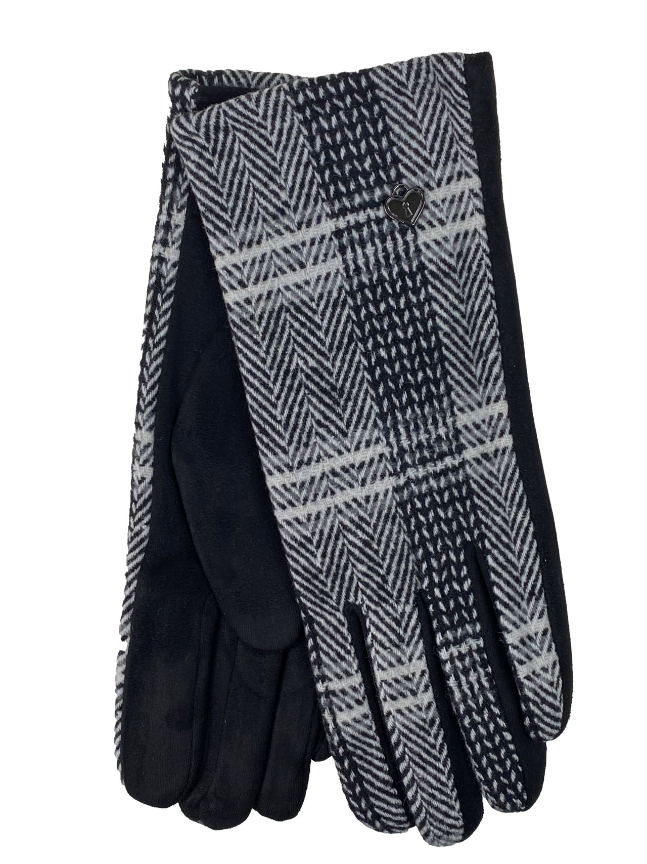 На фото 1 - Женские демисезонные перчатки из велюра, цвет черный