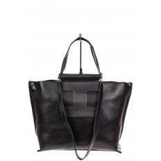 На фото 2 - Женская сумка из натуральной кожи, цвет чёрный