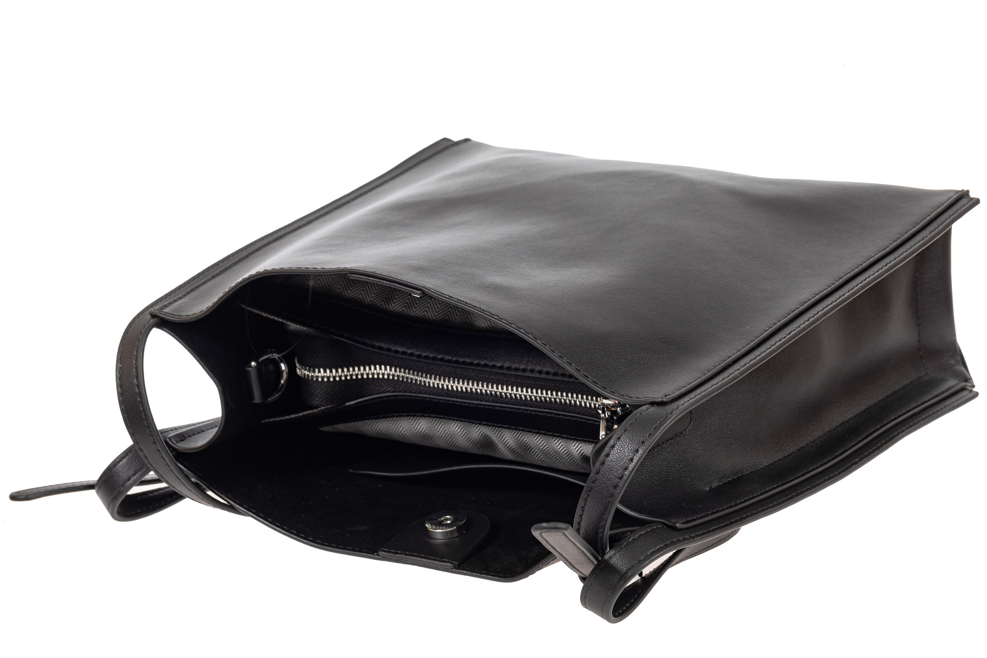 На фото 4 - Молодёжная сумка из натуральной кожи, цвет чёрный