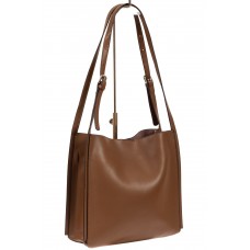 На фото 1 - Молодёжная сумка из натуральной кожи, цвет пастельно-коричневый