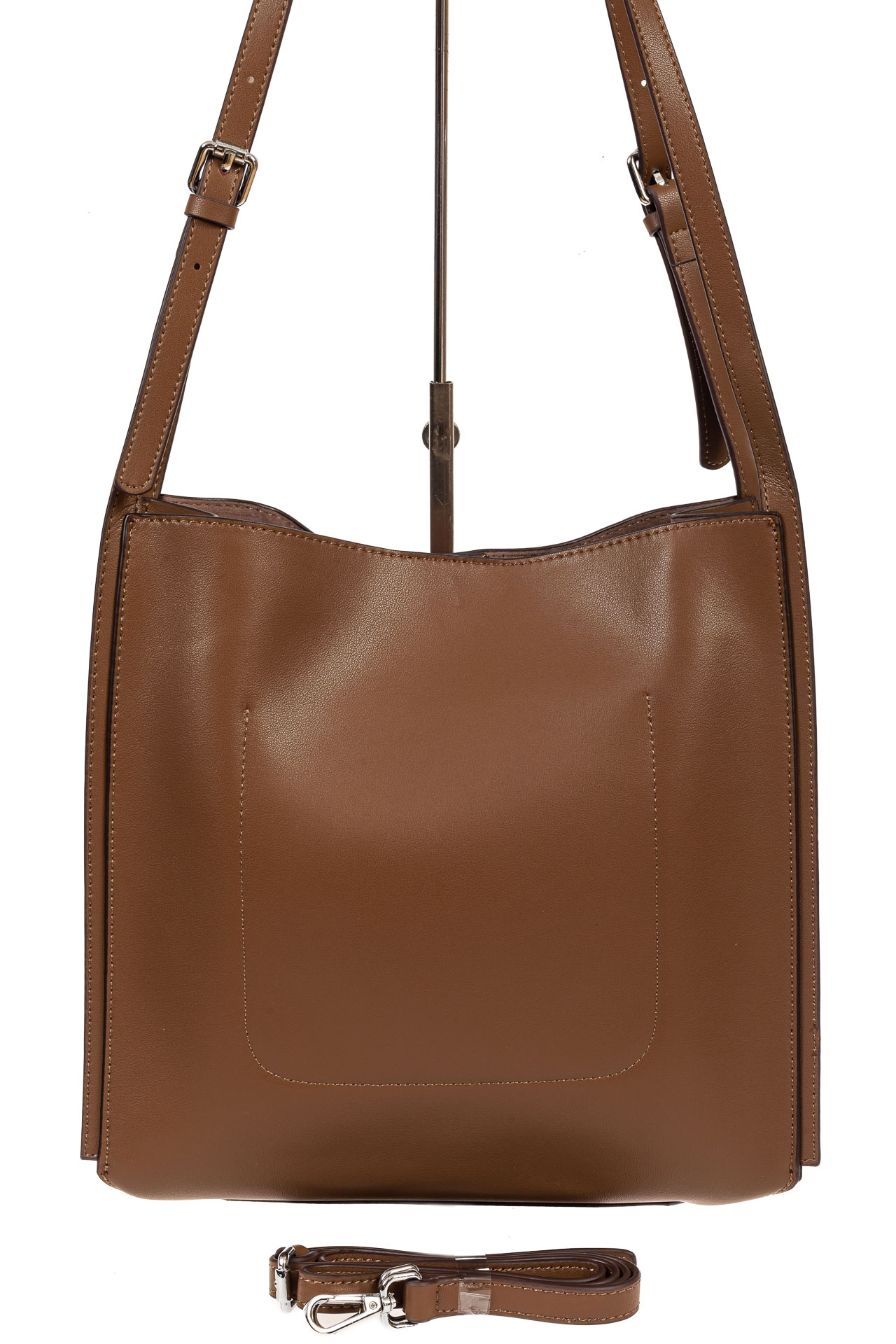 На фото 3 - Молодёжная сумка из натуральной кожи, цвет пастельно-коричневый