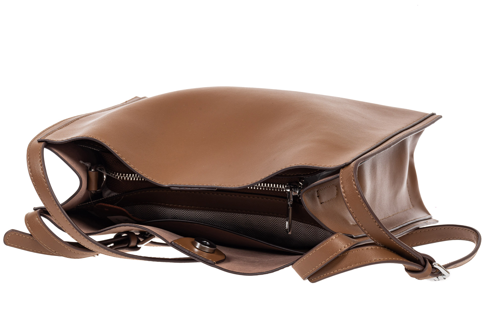 На фото 4 - Молодёжная сумка из натуральной кожи, цвет пастельно-коричневый