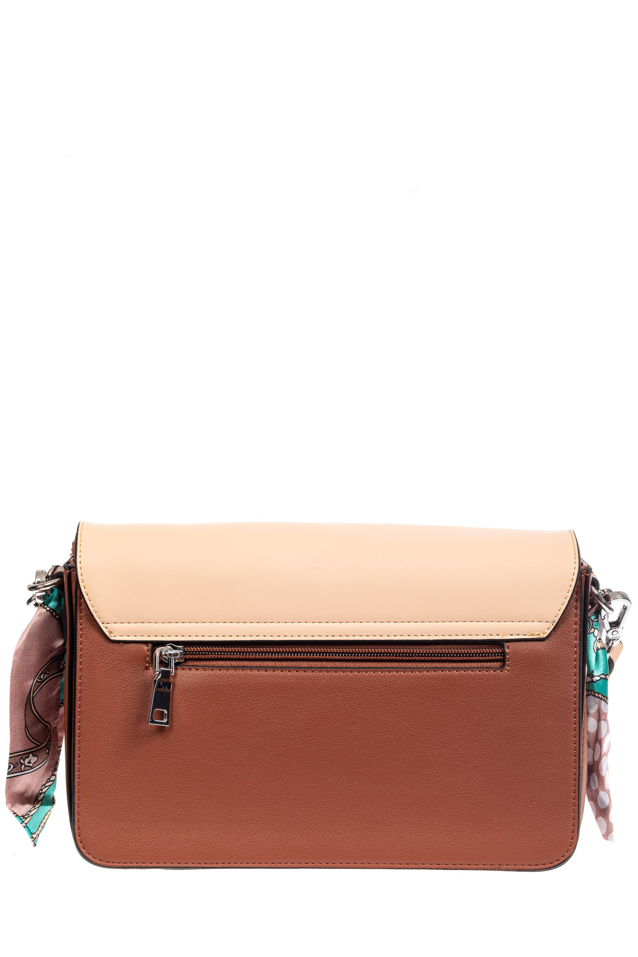 На фото 3 - Женская сумка из искусственной кожи с твилли, цвет коричневый