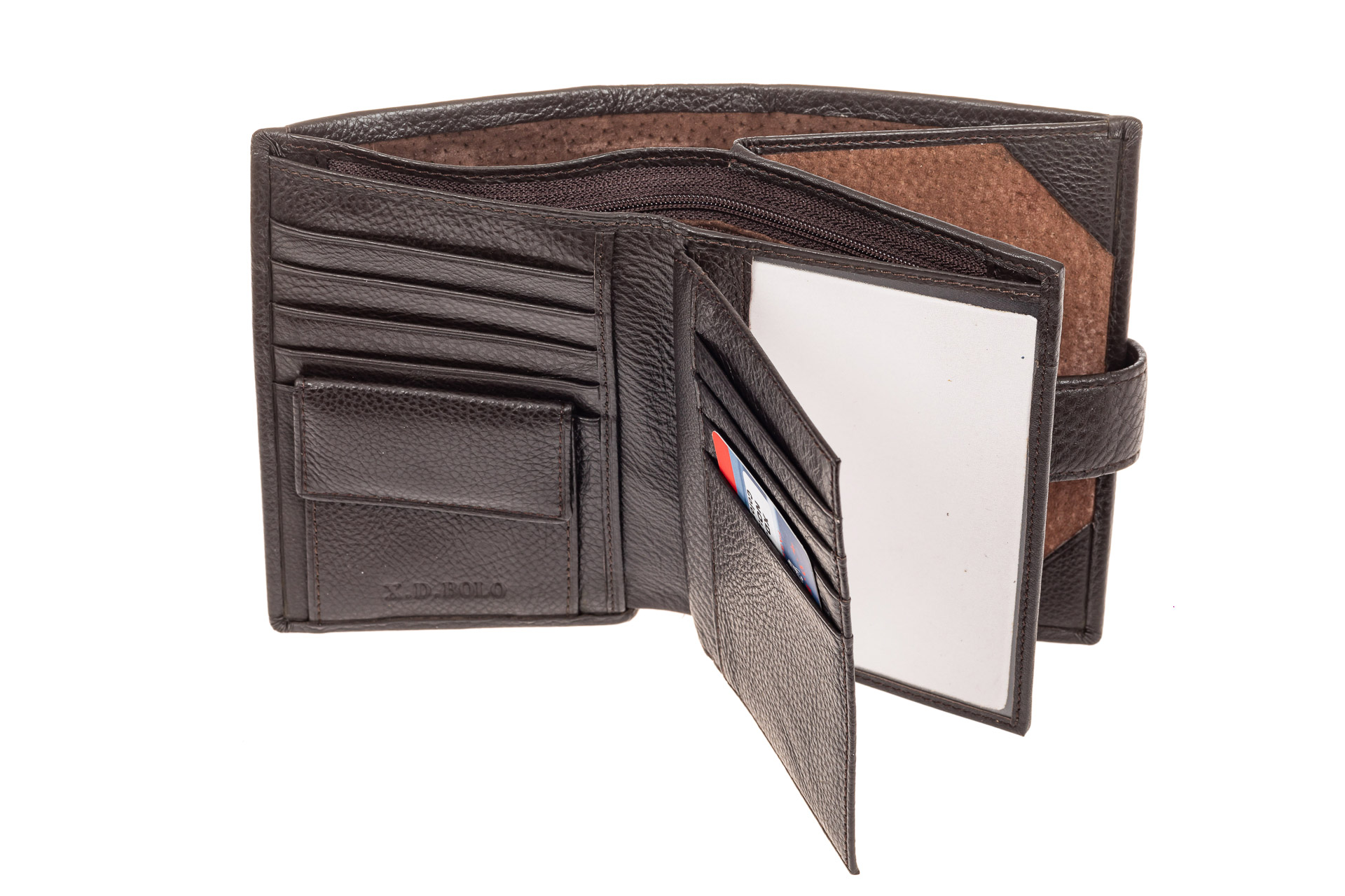 На фото 2 - Мужское портмоне (кошелек) из кожи, цвет коричневый