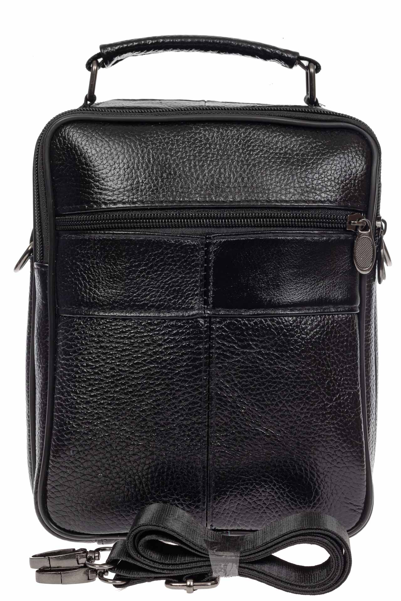 На фото 3 - Мужская сумка под документы из натуральной кожи, цвет чёрный