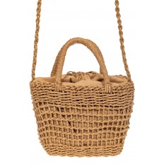 На фото 3 - Плетеная сумка-корзина из джута, цвет бежевый