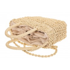 На фото 4 - Плетеная сумка-корзина из джута, цвет слоновой кости