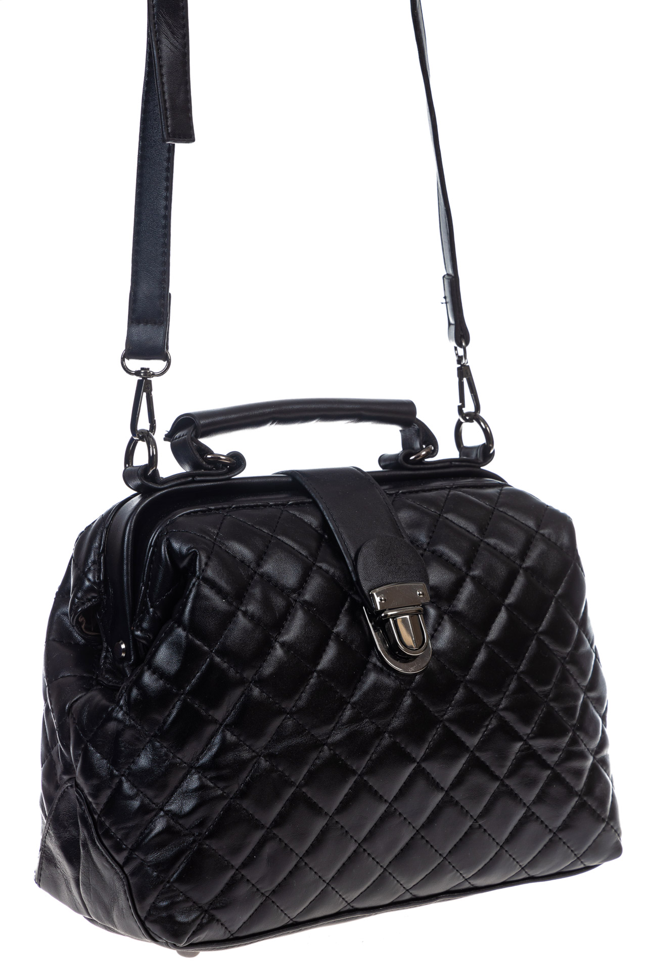 На фото 3 - Женская сумка кросс-боди из искусственной кожи, цвет черный