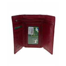 На фото 2 - Женский кожаный кошелёк с фермуаром, цвет бордовый