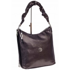 На фото 2 - Женская сумка хобо из искусственной кожи, цвет шоколад