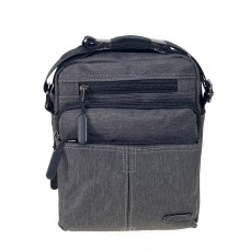 На фото 1 - Мужская  сумка из текстиля, цвет серый