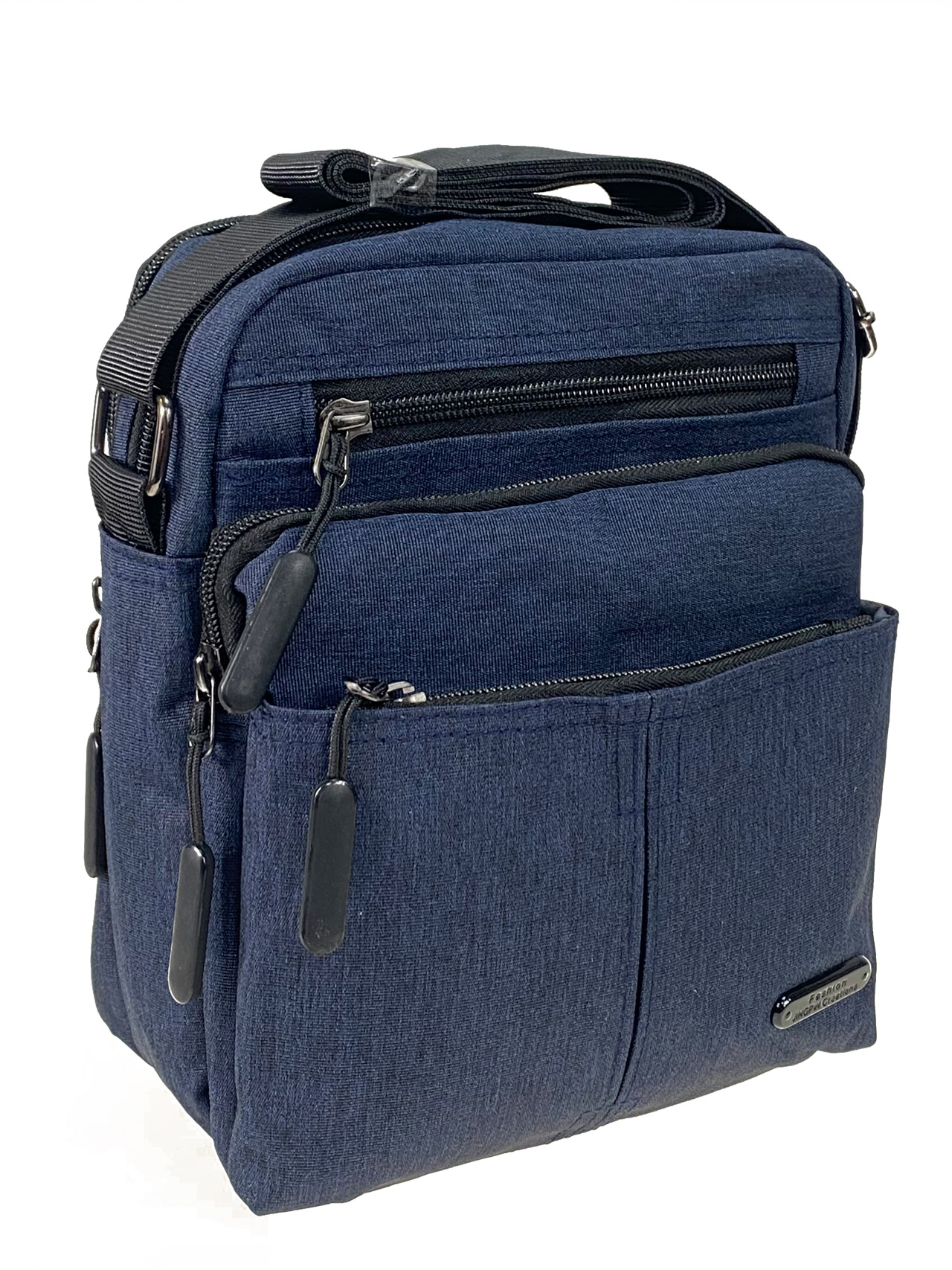 На фото 2 - Мужская  сумка из текстиля, цвет синий